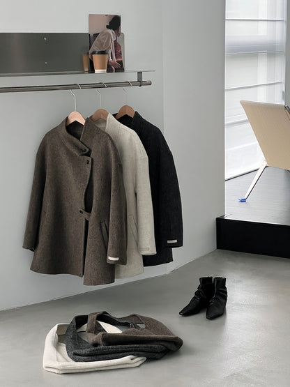 【cim2517】實拍蘇黎世冬日立領雙面呢毛呢外套大衣(100羊毛)251030