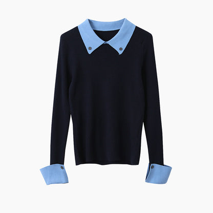 【LD11026】實拍絕美法式針織坑條假2件針織衫251124