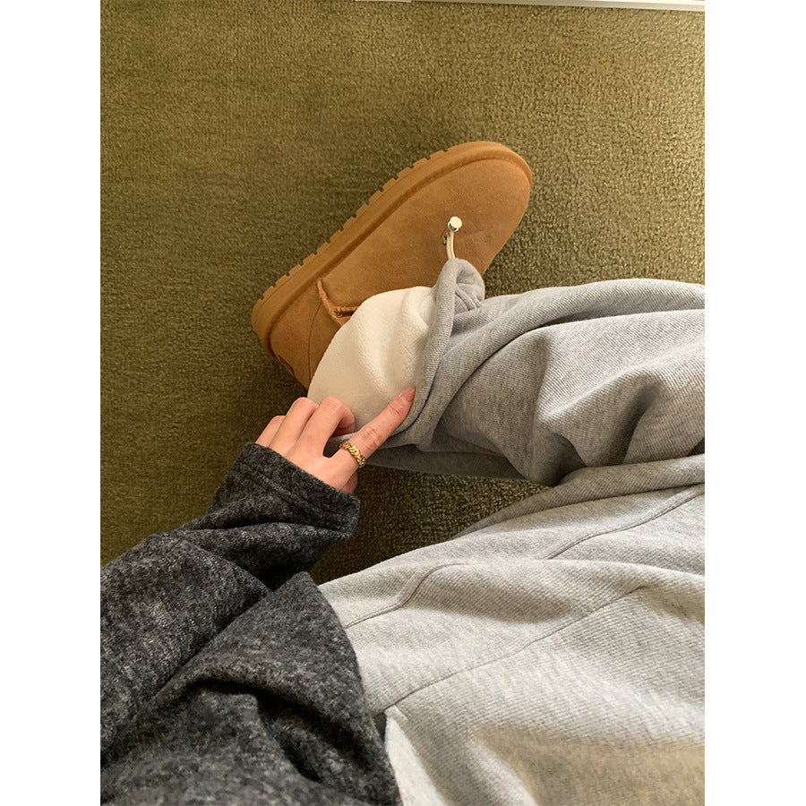 【H5508】實拍M~XL懶懶加厚奧粒絨舒適休閒彎刀褲型251118