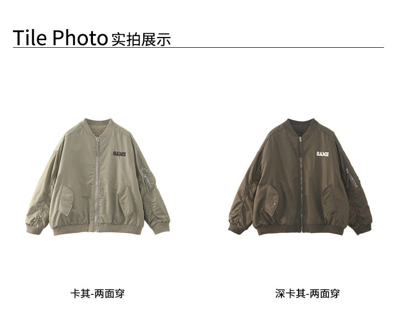 【H5526】實拍兩面穿|絨毛加厚棉服風衣外套251125