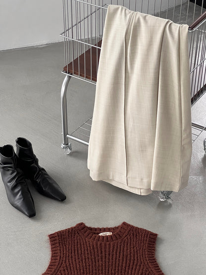 【cim1653】實拍秋日必備高腰壓褶大擺西裝褲251030