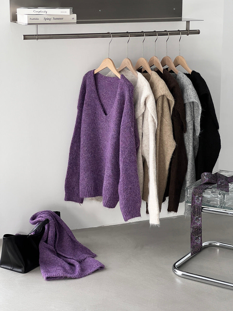 【cim8802】實拍纯色溫柔針織毛衣+針織披肩(羊毛8）251114