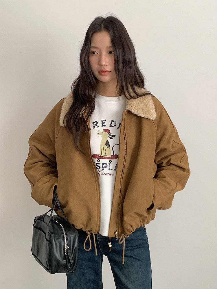 【LD3298】實拍冬季必備厚款短款麂皮絨機車外套251103