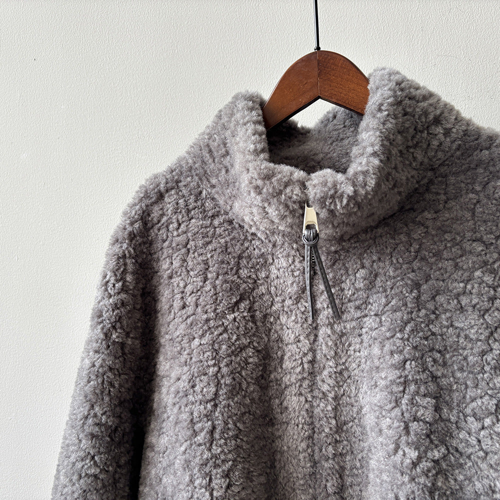 【YH8567】實拍冬天保暖厚款立领羊羔毛外套251113