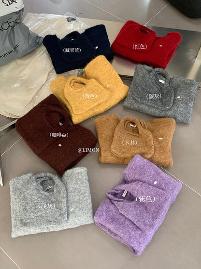 【L6873】實拍檸檬秋冬簡約軟糯保暖毛衣+針織手拎包251117