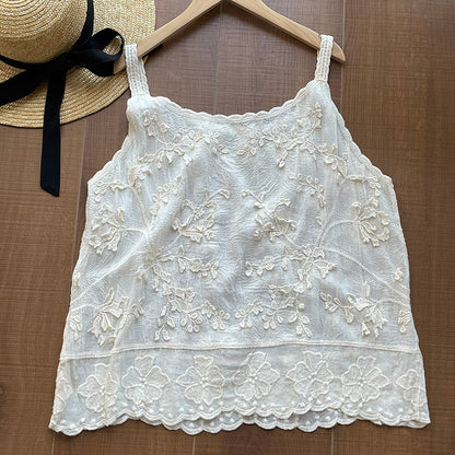 【cimYL201】實拍日系棉質重工刺繡提花背心250410