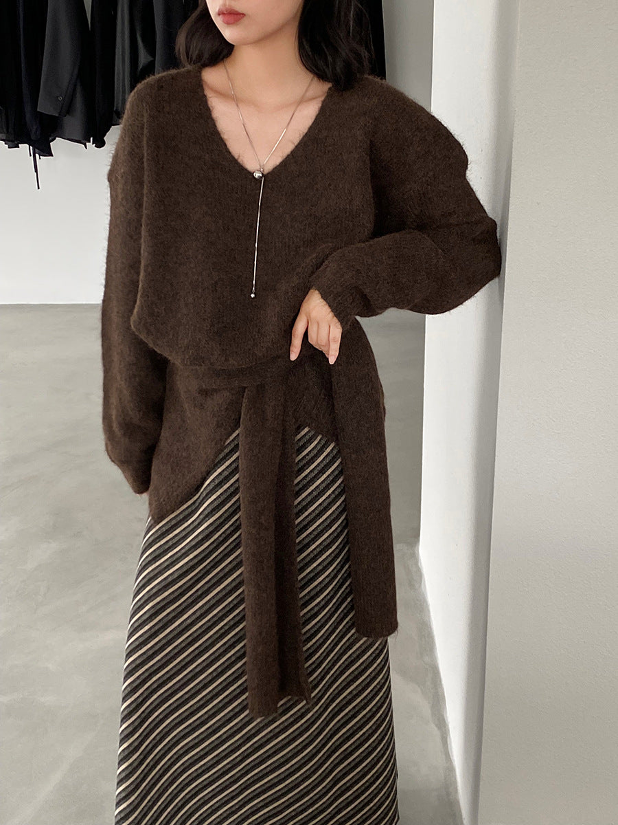 【cim8802】實拍纯色溫柔針織毛衣+針織披肩(羊毛8）251114