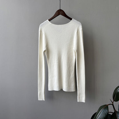 【YP313】實拍冬季氣質簡約v領針織衫251113