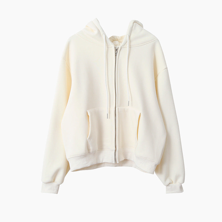 【LD11030】實拍冬季慵懶加絨加厚連帽衞衣外套251124