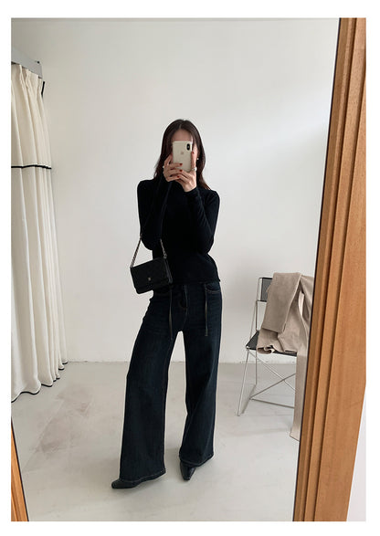 【H5481】實拍基礎6色堆堆領毛針織T恤251109