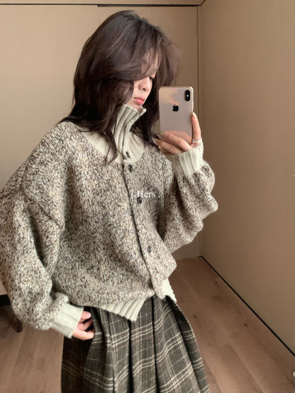 【L92665】實拍hers簡約個性高領保暖針織外套251215