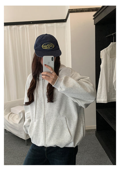 【H5495】實拍男友寬鬆款刺繡長袖連帽衞衣外套251109