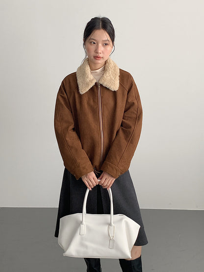 【LD3298】實拍冬季必備厚款短款麂皮絨機車外套251103