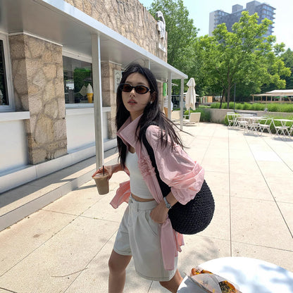 【H5292】實拍夏天個性時髦微甜防曬外套250603