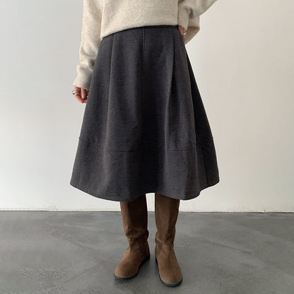 【LD11046】實拍miu感花苞毛尼a字裙251202