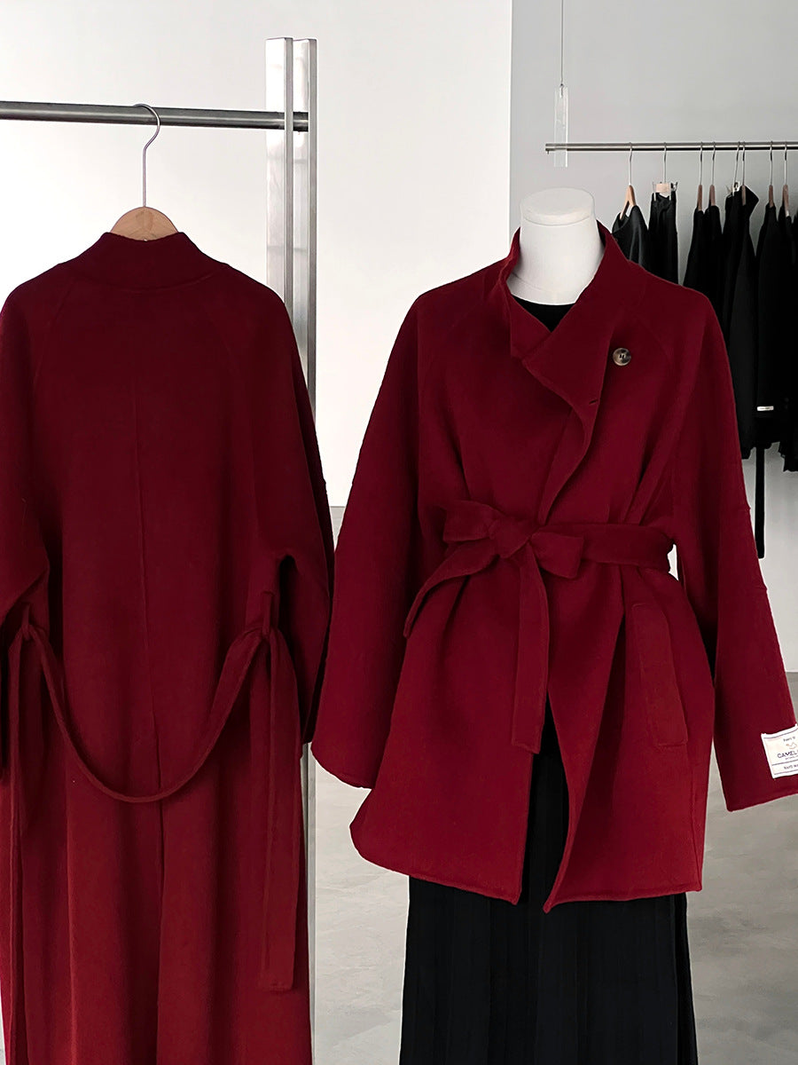 【cimz6616】實拍高級大氣厚款立領雙面羊毛呢大衣外套（羊毛100)251120