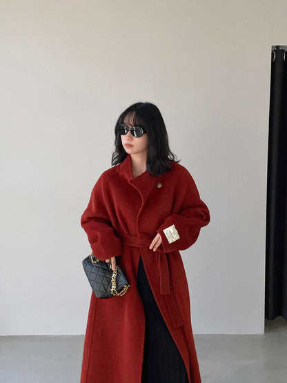 【cimz6616】實拍高級大氣厚款立領雙面羊毛呢大衣外套（羊毛100)251120