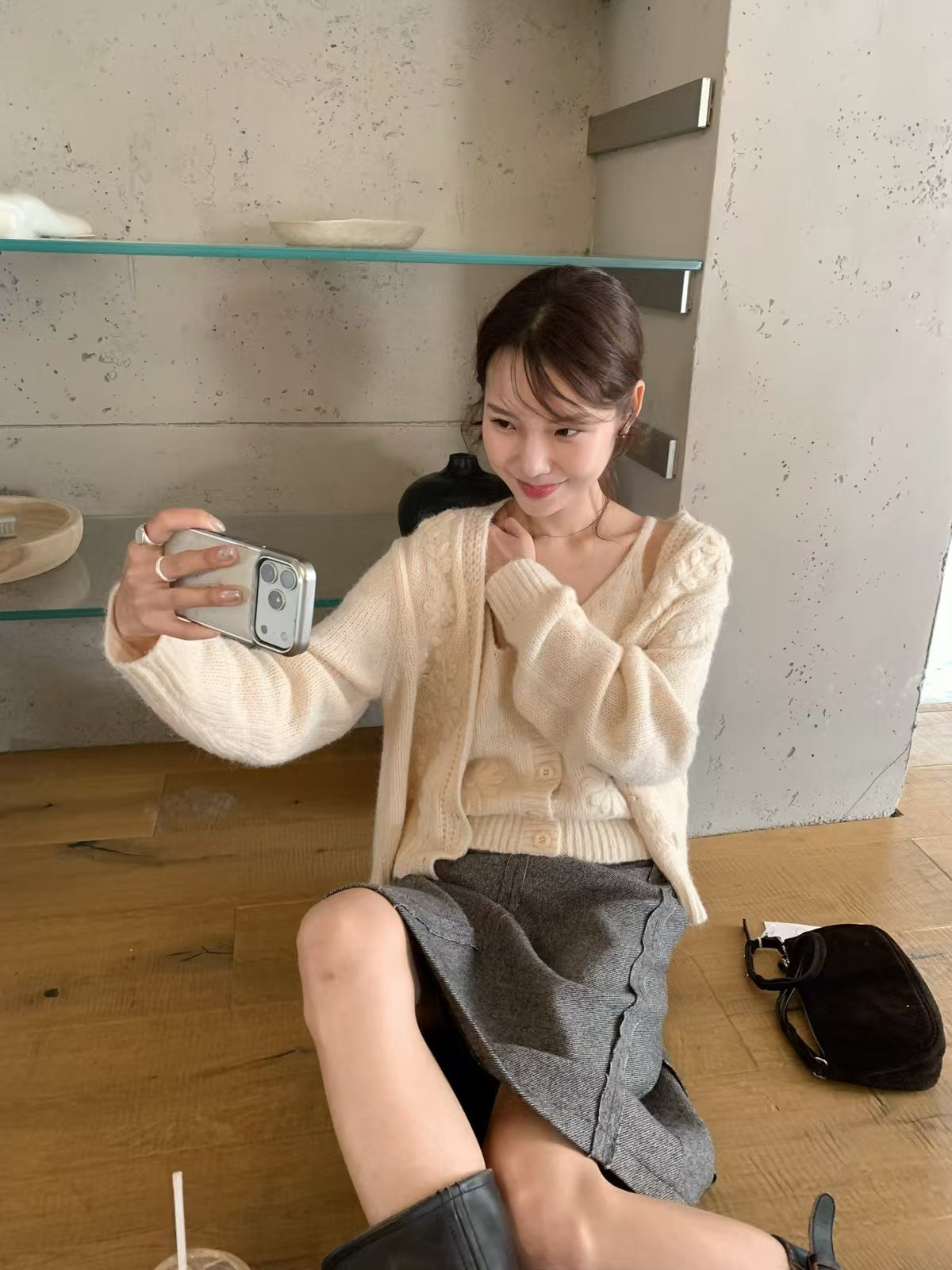 【LS991556】實拍IMISS手作質感・手工鉤花針織背心261006