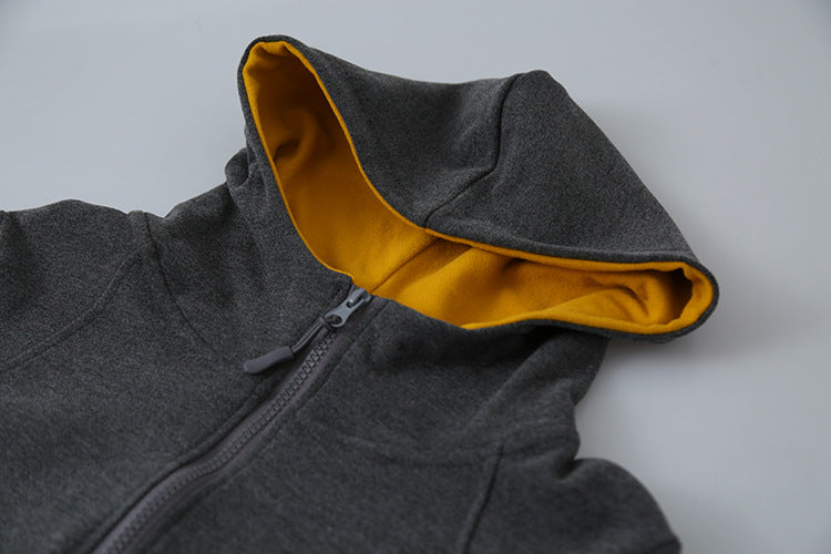 【LD11028】實拍德絨舒適極簡半拉鍊連帽衞衣251124