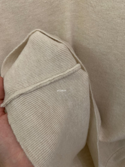 【L8368】實拍檸檬簡約羊毛羊絨喇叭袖長袖針織衫251117