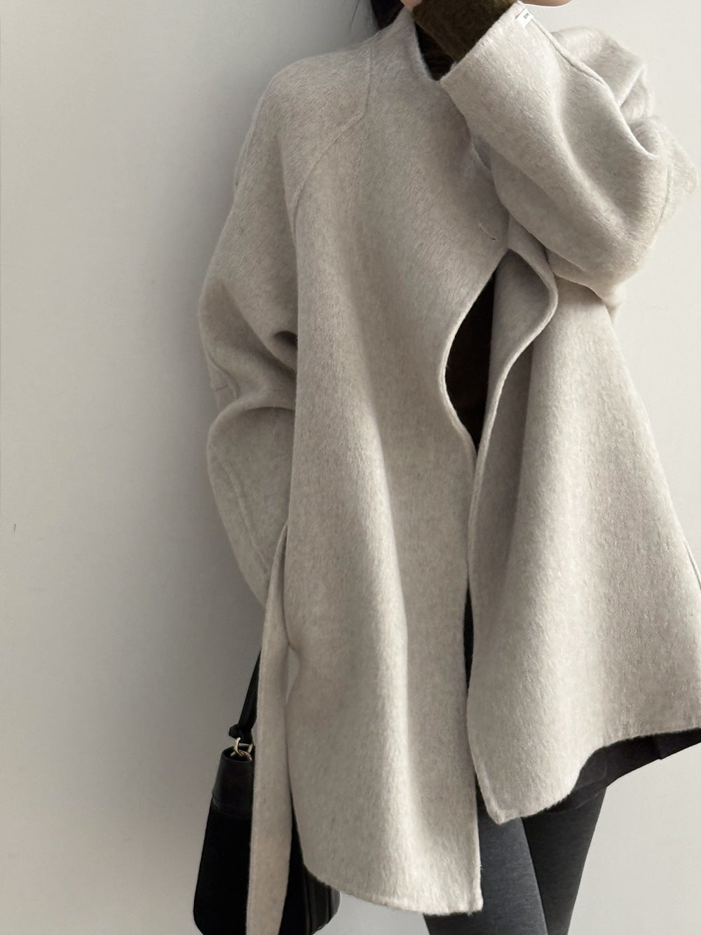 【Y8511】實拍高級感立領羊毛呢大衣外套（棉羊毛52%)251106