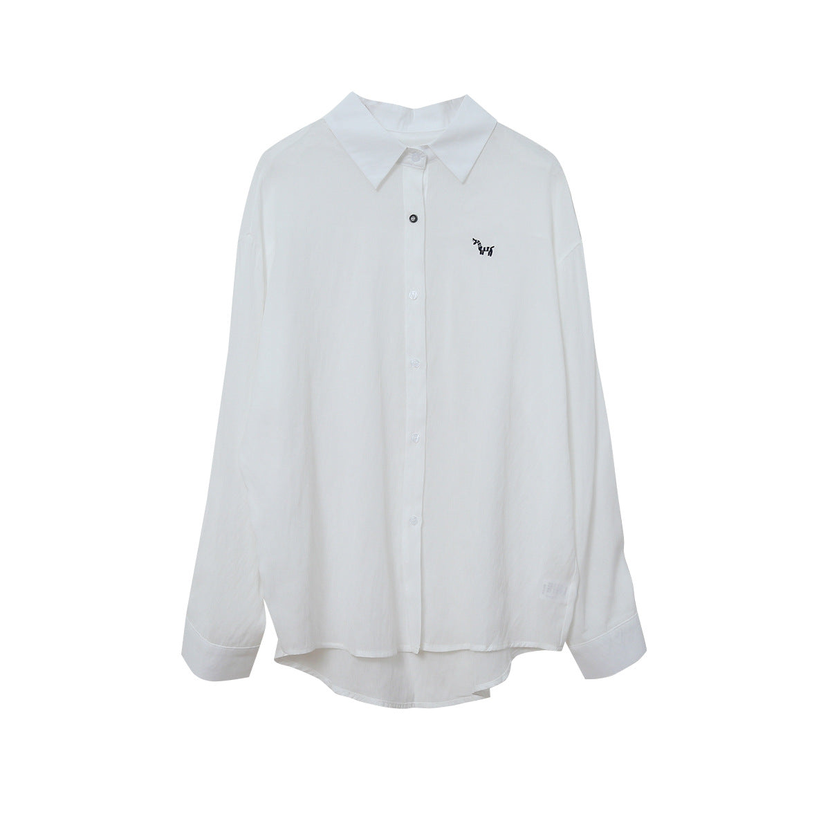 【LD11298】韓系慵懶鬆弛感☁️百搭小馬刺繡薄款純色長袖襯衫260519