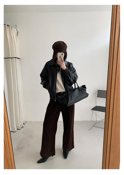 【H5480】實拍復古男友款PU皮外套251109