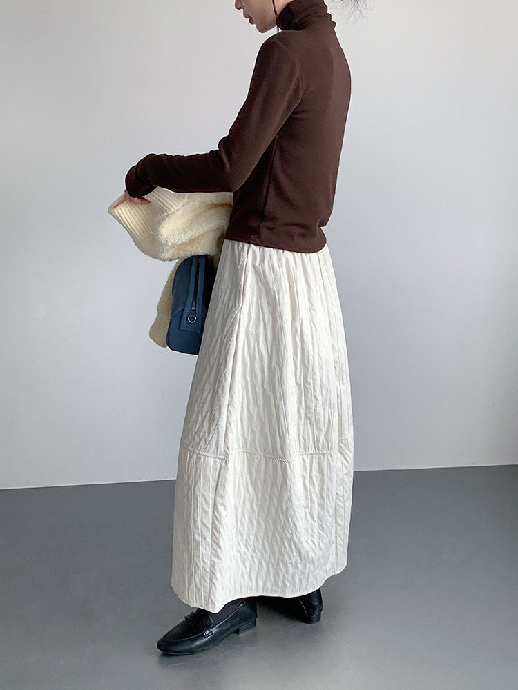 【LD11017】實拍日系加厚棉感保暖高腰花苞裙（左右有口袋）251110