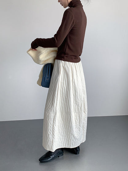 【LD11017】實拍日系加厚棉感保暖高腰花苞裙（左右有口袋）251110