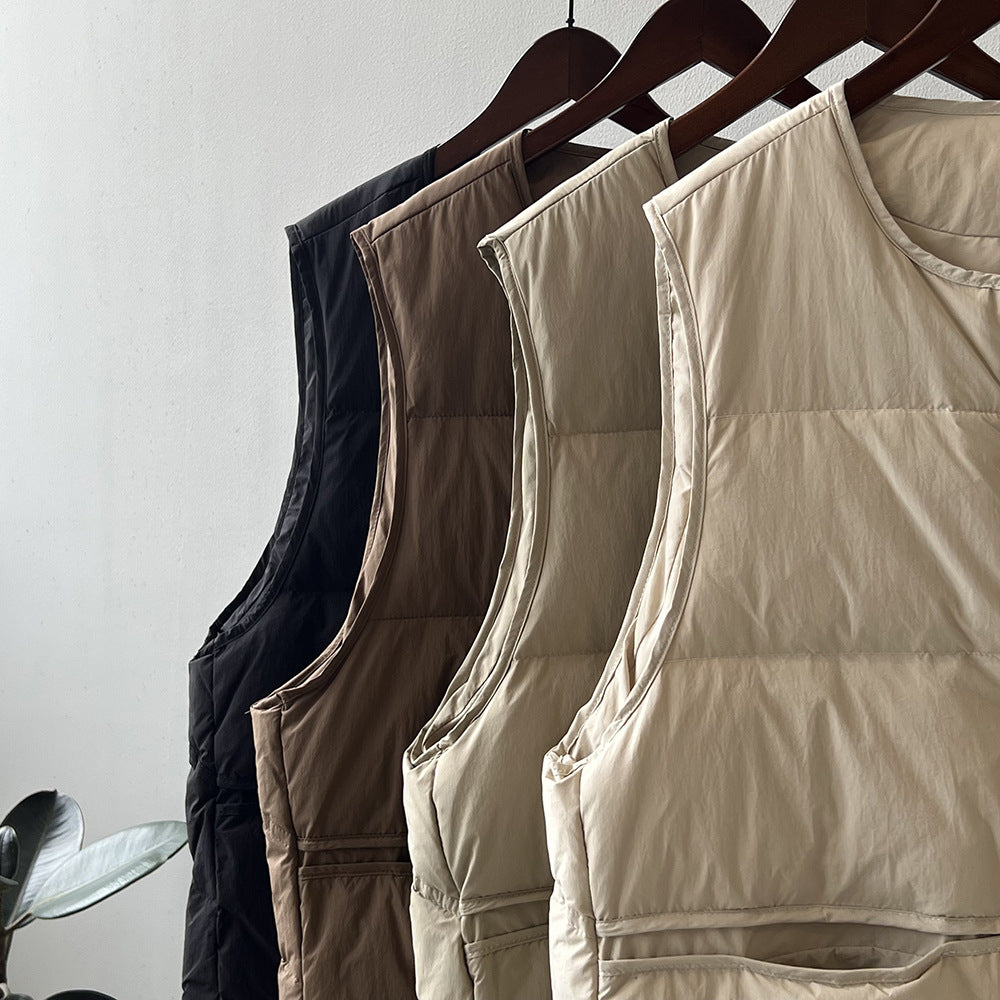 【Y80882】 實拍保暖白鴨絨50%羽絨背心251023