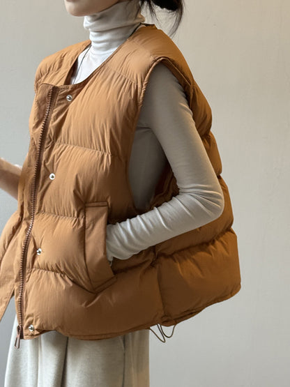 【Y82635】實拍秋冬簡約圓領棉背心251106