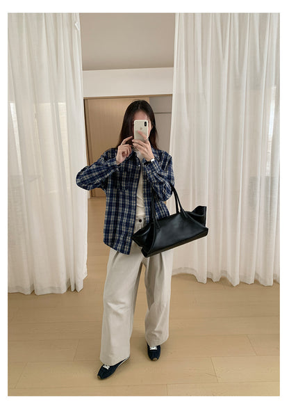 【H566】實拍秋冬高腰斜紋棉挺版西裝長褲（後鬆緊腰）251021