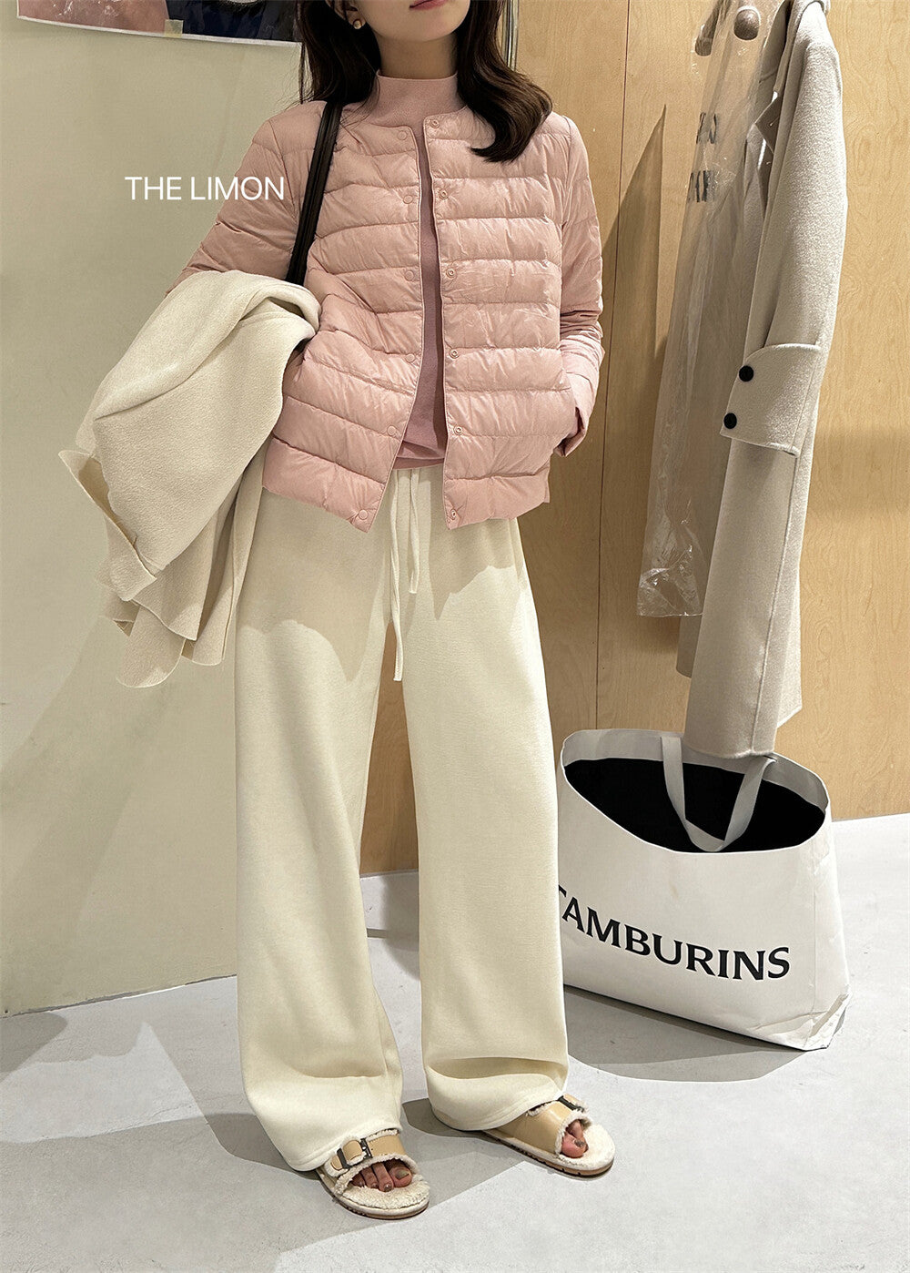 【L7039】實拍檸檬加厚加絨羊絨寬鬆顯瘦高腰直筒褲251117