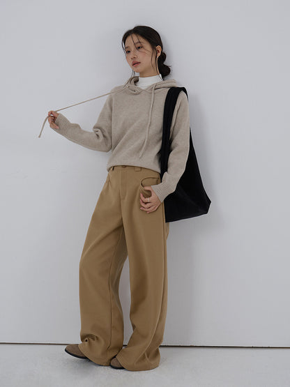 【LD3280】實拍慵懶小個子抽繩連帽針織毛衣251103