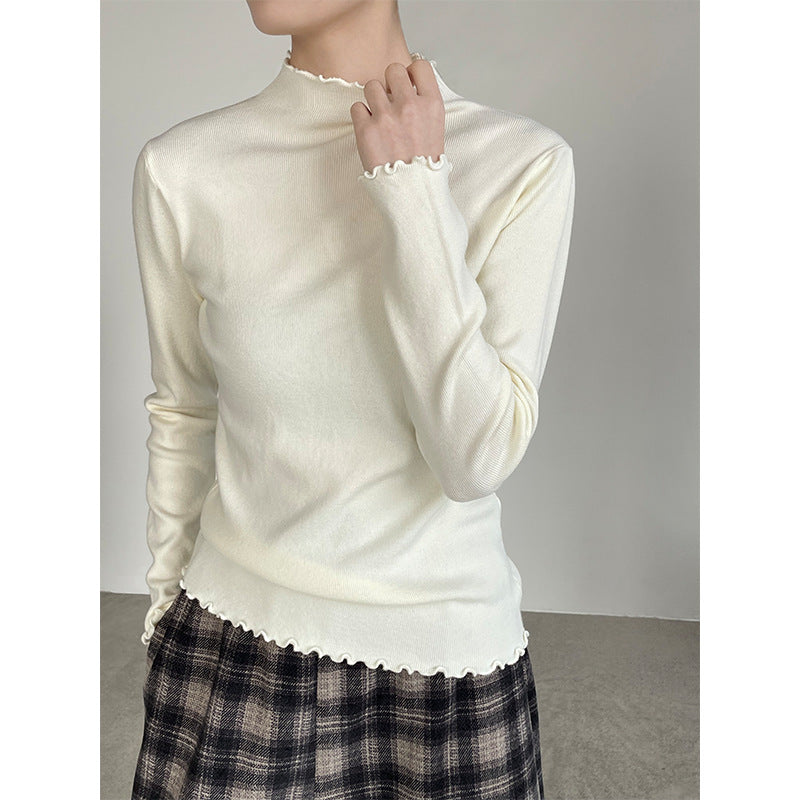 【cimYL223】實拍氣質安迪絨木耳邊針織衫251201