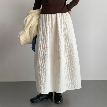 【LD11017】實拍日系加厚棉感保暖高腰花苞裙（左右有口袋）251110