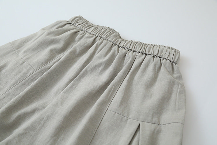 【LD11227】實拍韓系慵懶鬆弛感☕口袋設計抽繩鬆緊腰中線拼接休閒寬褲260407