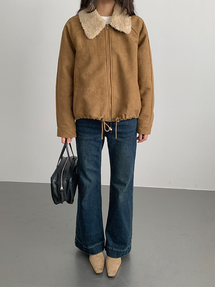 【LD3298】實拍冬季必備厚款短款麂皮絨機車外套251103