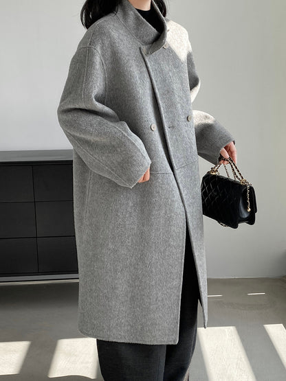 【cimz629065】實拍高級感貴氣重磅氣質羊毛桑蟬絲大衣外套251128