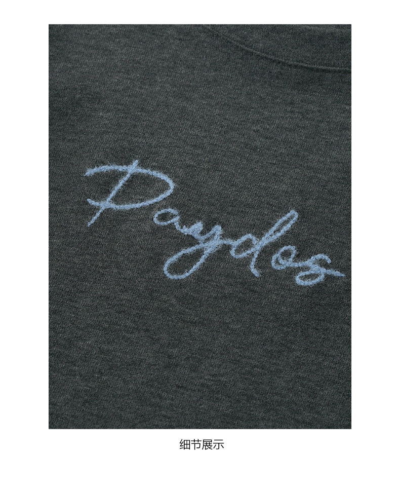 【H5482】實拍磨毛舒適質感刺繡長袖T恤251109