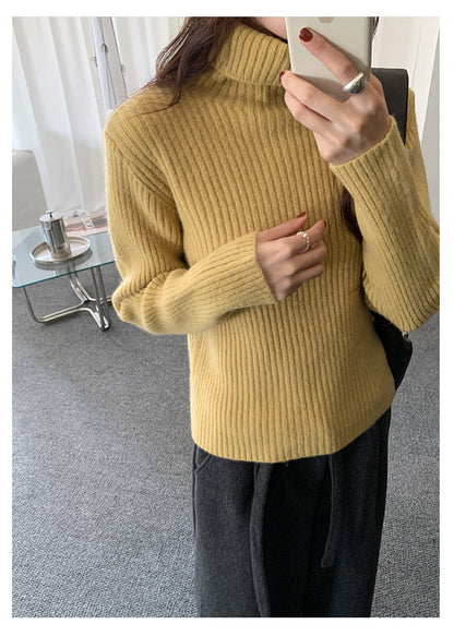 【H5484】實拍秋冬加厚慵懶高領針織毛衣251109