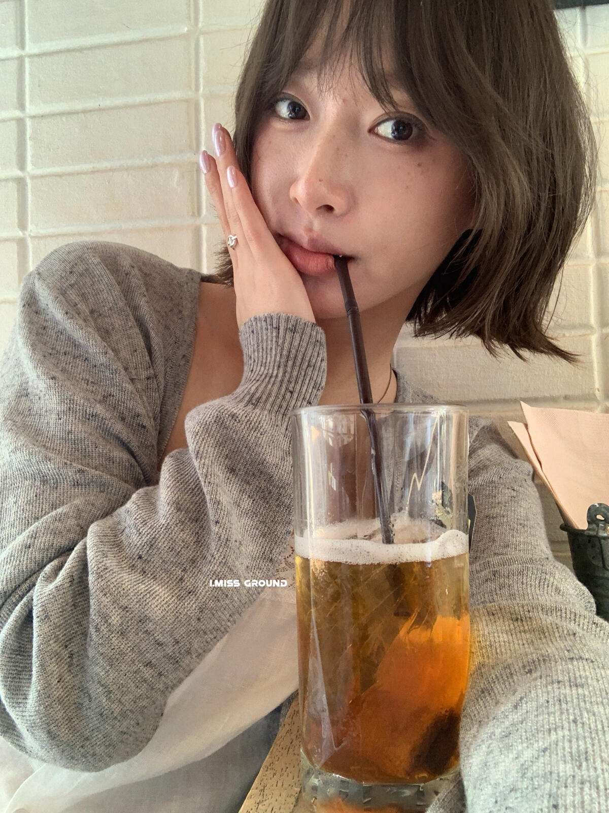 【LR01315】實拍imiss春季必備！修身顯瘦V領長袖針織罩衫260305