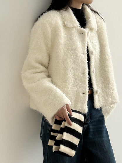 【Y8722】實拍高質感白鴨絨羊毛小香羊羔毛外套（白鴨絨90%)251106