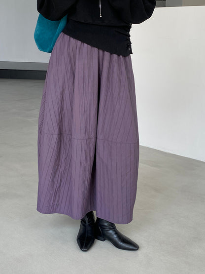 【cim1708】實拍秋冬法式寂靜高腰加厚微花苞A字裙251030