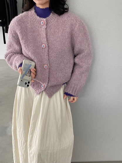 【cimz1391】實拍毛茸茸可愛羊毛針織毛衣開衫（羊毛14%)251201