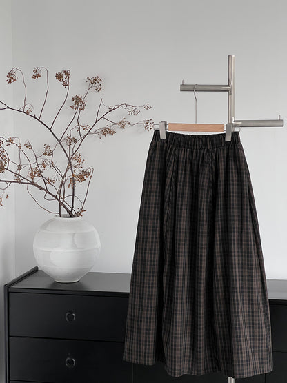 【cimz6381】實拍日系復古格紋內里加絨加厚A字裙251128