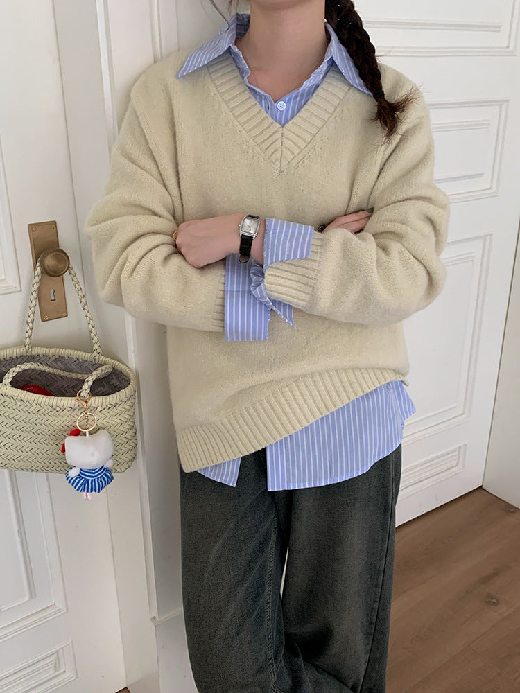 【LD9538】實拍慵懶軟糯寬鬆長袖針織毛衣251103