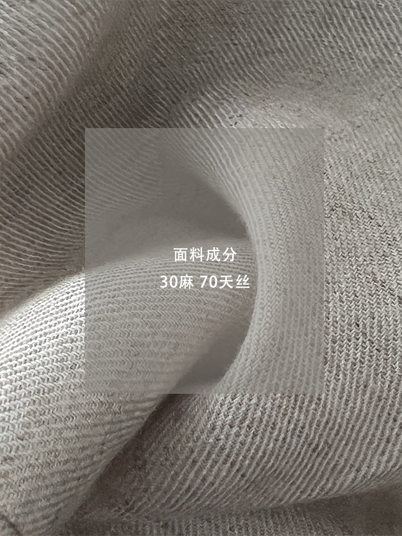 【cimz1762】實拍早春天絲亞麻不規則襯衫260122