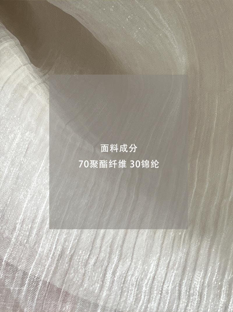 【cimz1768】實拍早春浪漫歐根紗飄帶假兩件襯衫260122