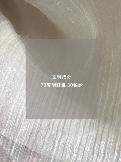 【cimz1768】實拍早春浪漫歐根紗飄帶假兩件襯衫260122